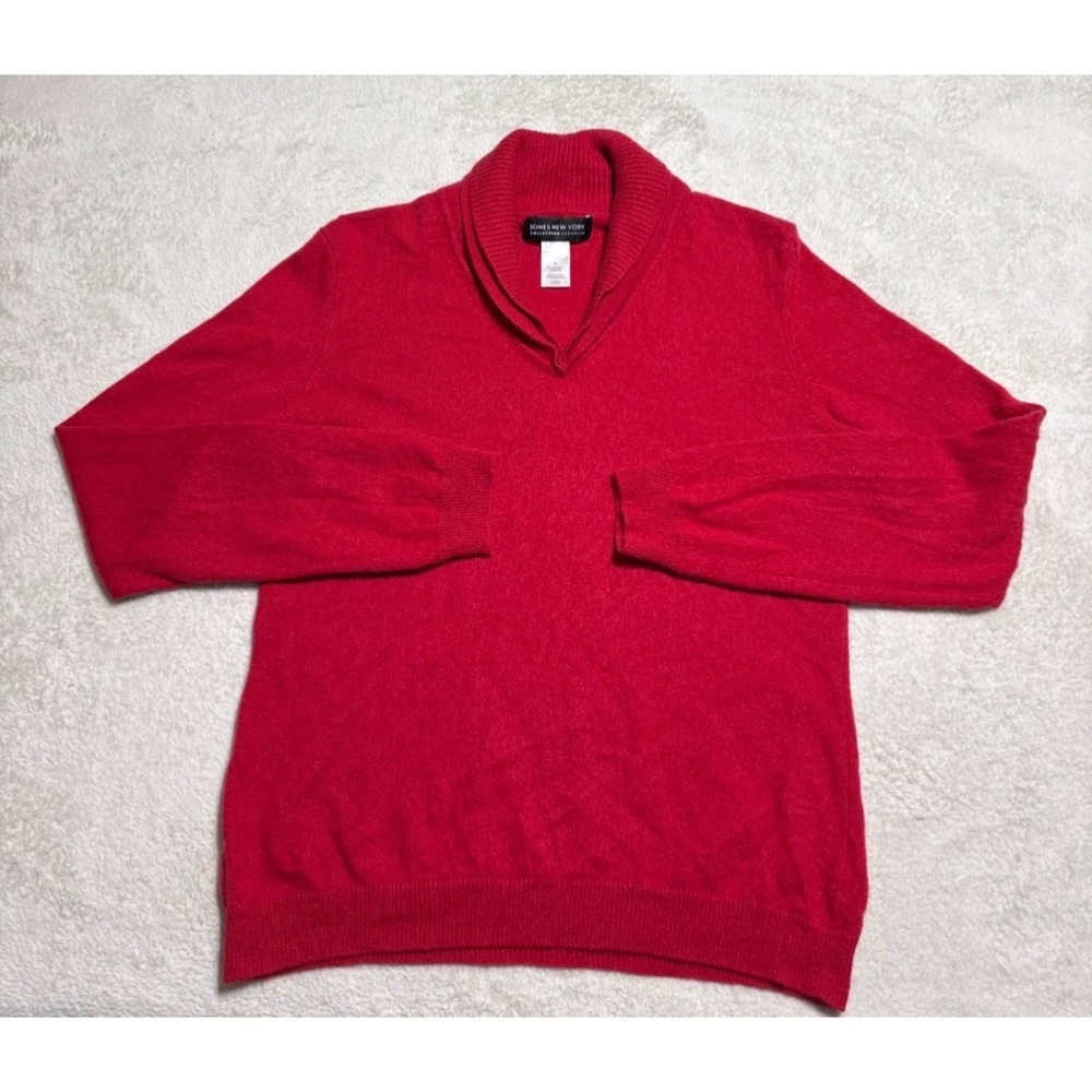 Jones New York 100% Cashmere Sweater Women's Medium Red Long Sleeve